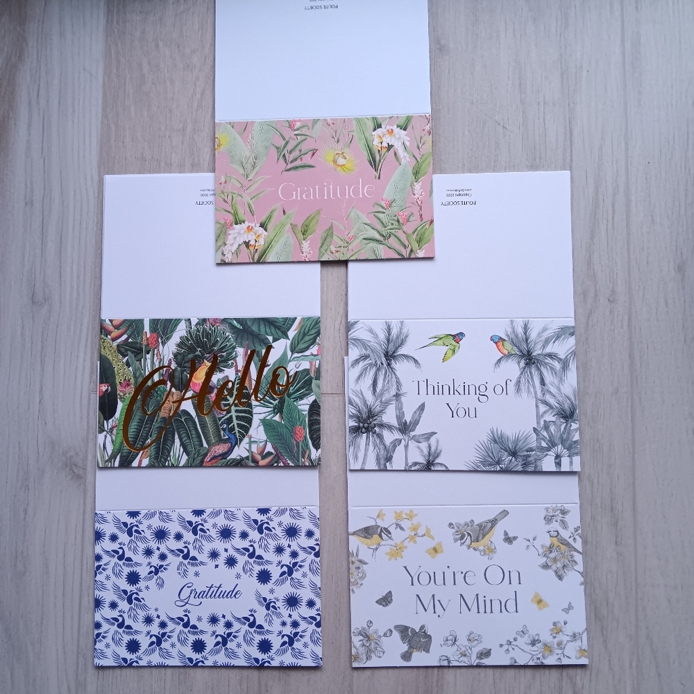 Polite Society Blank Note Cards & Envelopes Boxed Set of 20 Floral Tropical New
